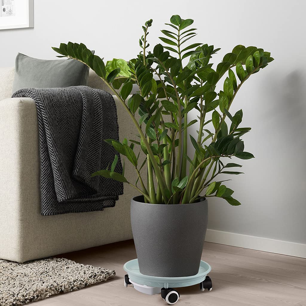 Skelang Support de Pot de Fleur a Roulette, Support pour Plante，Support Roulant Plantes 30,5cm, avec récipient d'eau pour Le Jardin, Le Patio, la Cour, la terrasse, capacité de Charge 60kg, Lot de 2