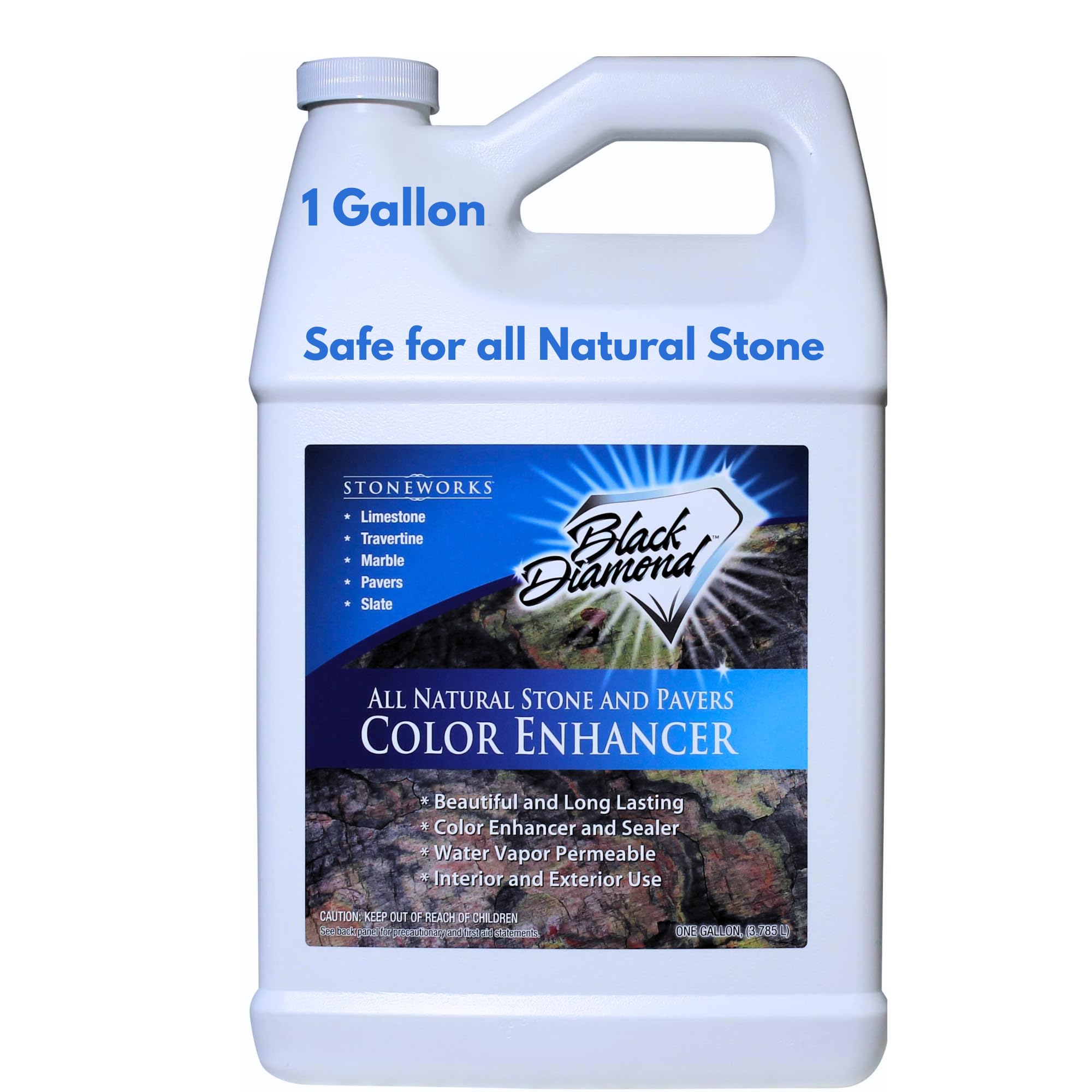 Color Enhancer Sealer for All-Natural Stone and Pavers. Marble, Travertine, Limestone, Granite, Slate, Concrete, Grout, Brick, Block. (1 Gallon)