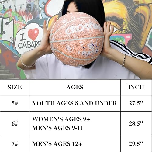 Miniatura 6 de Crossway Big Player Series Premium Composite Basketball - Moisture-Wicking, Non-Slip, and Durable for IndoorOutdoor Training. Includes Pump.