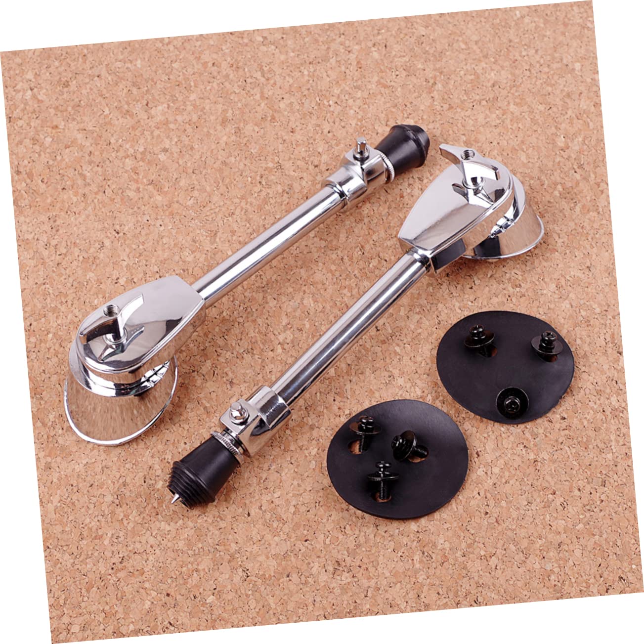 VICASKY Juego de Patas de Bombo Ajustables de Acero Inoxidable Plata, Soporte de Caballete Inferior Fácil de Transportar para Instrumentos de Percusión