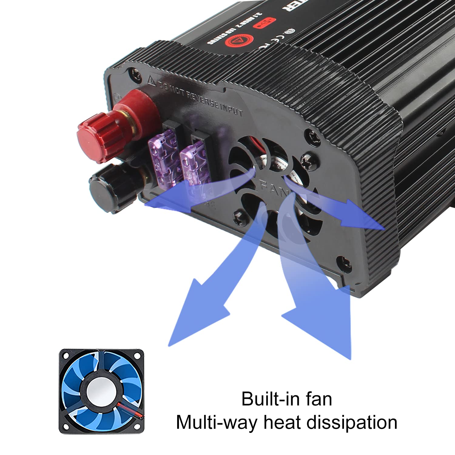 BYGD 600W Inverter Potenza, Invertitore Potenza Auto 12V a 230V USB 1 Prese AC, Convertitore Potenza per Auto/Camper/Barca a Onda Sinusoidale Invertitore di Tensione Modificata