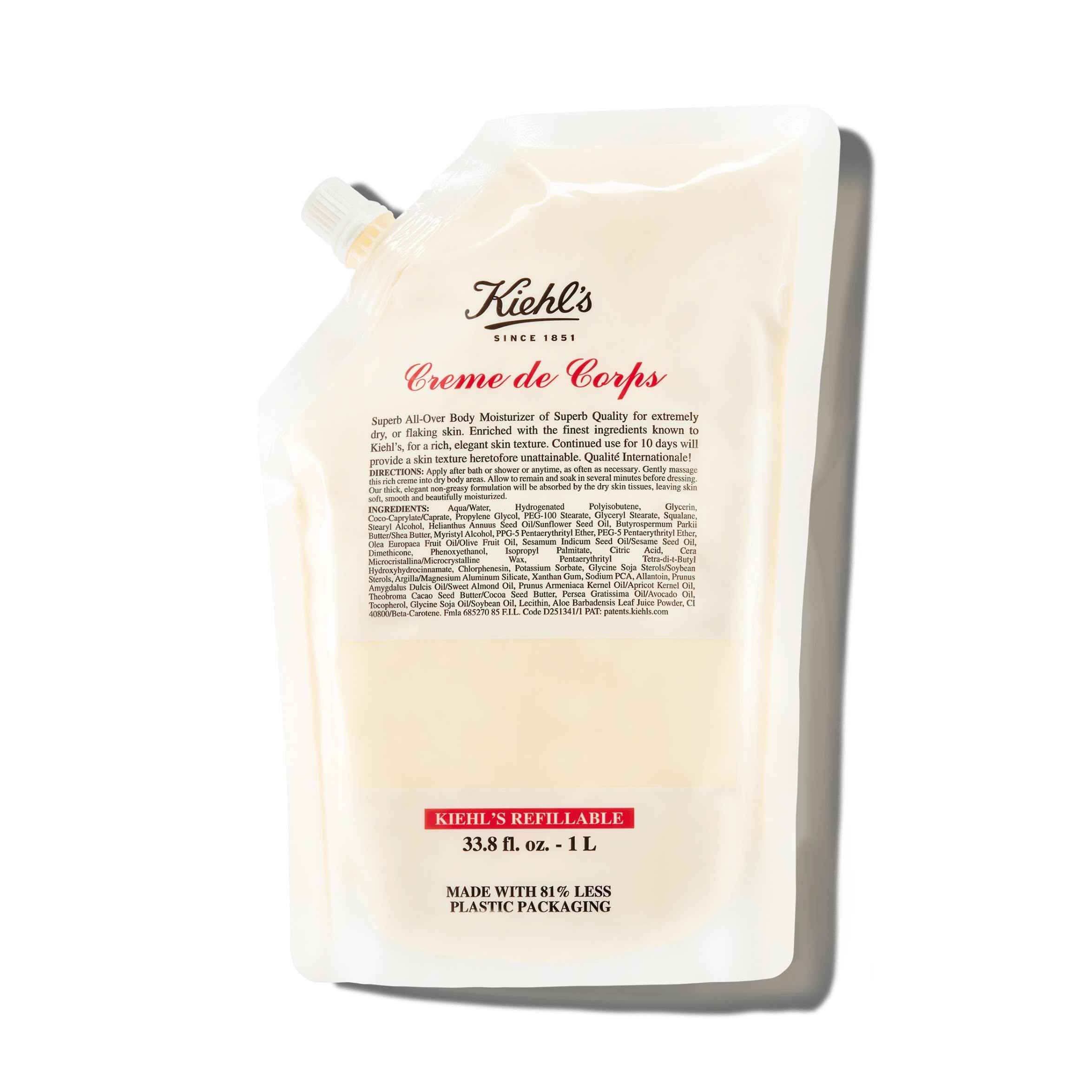 Kiehl's, Creme de Corps, Soin Hydratant pour le Corps, Lotion Riche, au Beurre de Cacao et Bêta-Carotène, Idéal pour les Peaux Sèches et Squameuses, Convient à Tous Types de Peau
