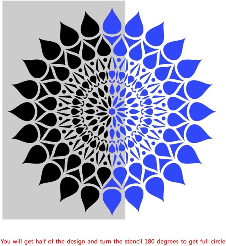 Decorative Mandala Stencil Betul for Furniture, Floors and Easy DIY Home Improvement (30" in Diameter)