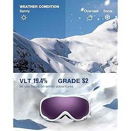 ZIONOR Lagopus Ski Snowboard Goggles UV Protection Anti fog Snow Goggles for Men Women Adult Youth
