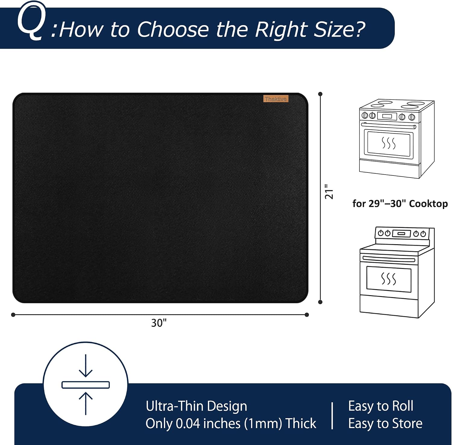 Glass Stove Top Cover, Kitchen Countertop Protector Mat, 30 x 21