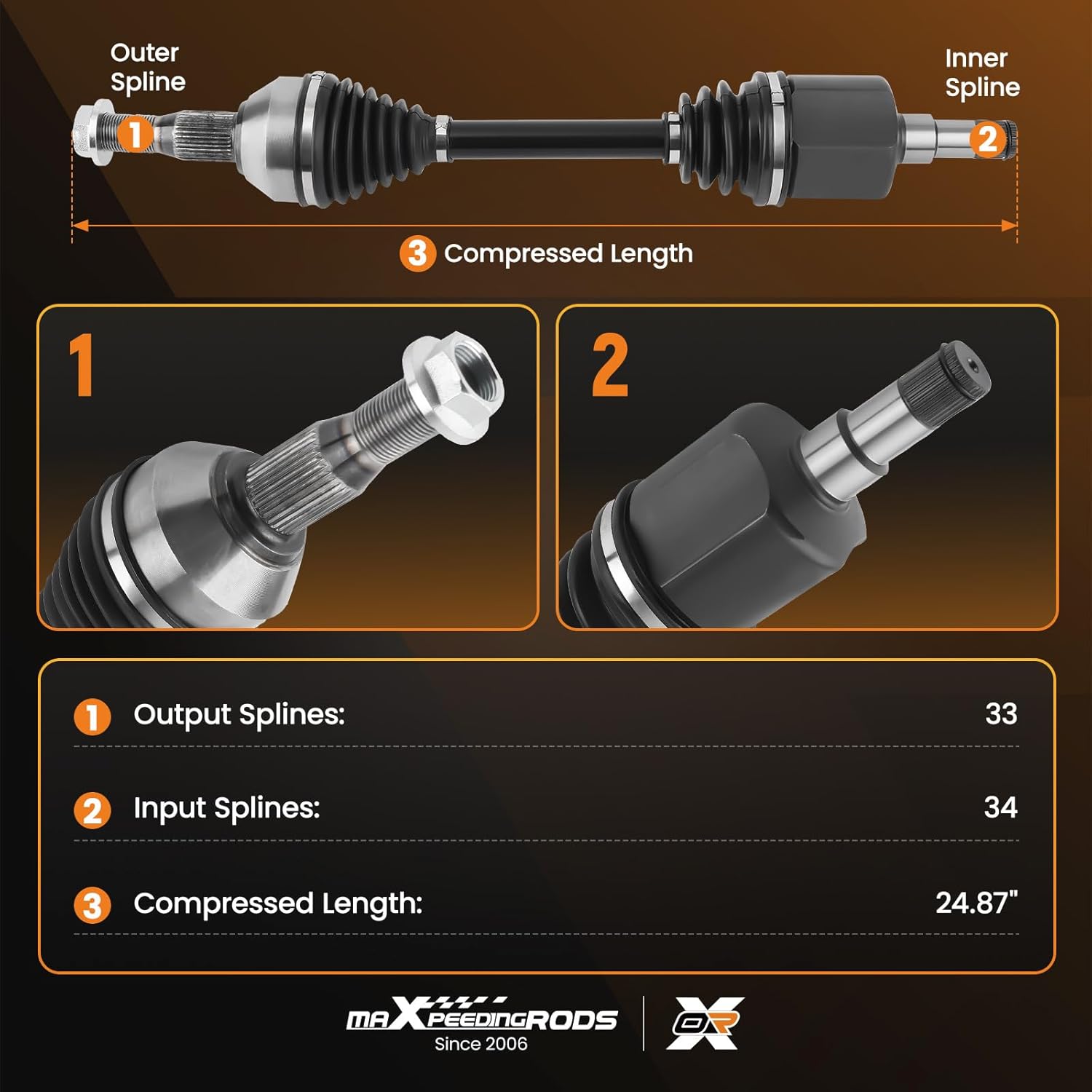 maXpeedingrods Front Right CV Axle Shaft Assembly for Chevy Impala 00-11, Monte Carlo 00-07, Buick Allure LaCrosse 05-09, Century Regal 97-05, Oldsmobile 97-04, Pontiac 97-08, Replace# 20859643