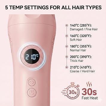 Hair Curler Automatic Rotating with Hair Curler & Straightener -3-In-1Tenazas para Ondas De Cabello -Curling Iron Automatic Hair Curler with Cold Air Styling,3 Temp,Negative Ions, Ceramic Coated