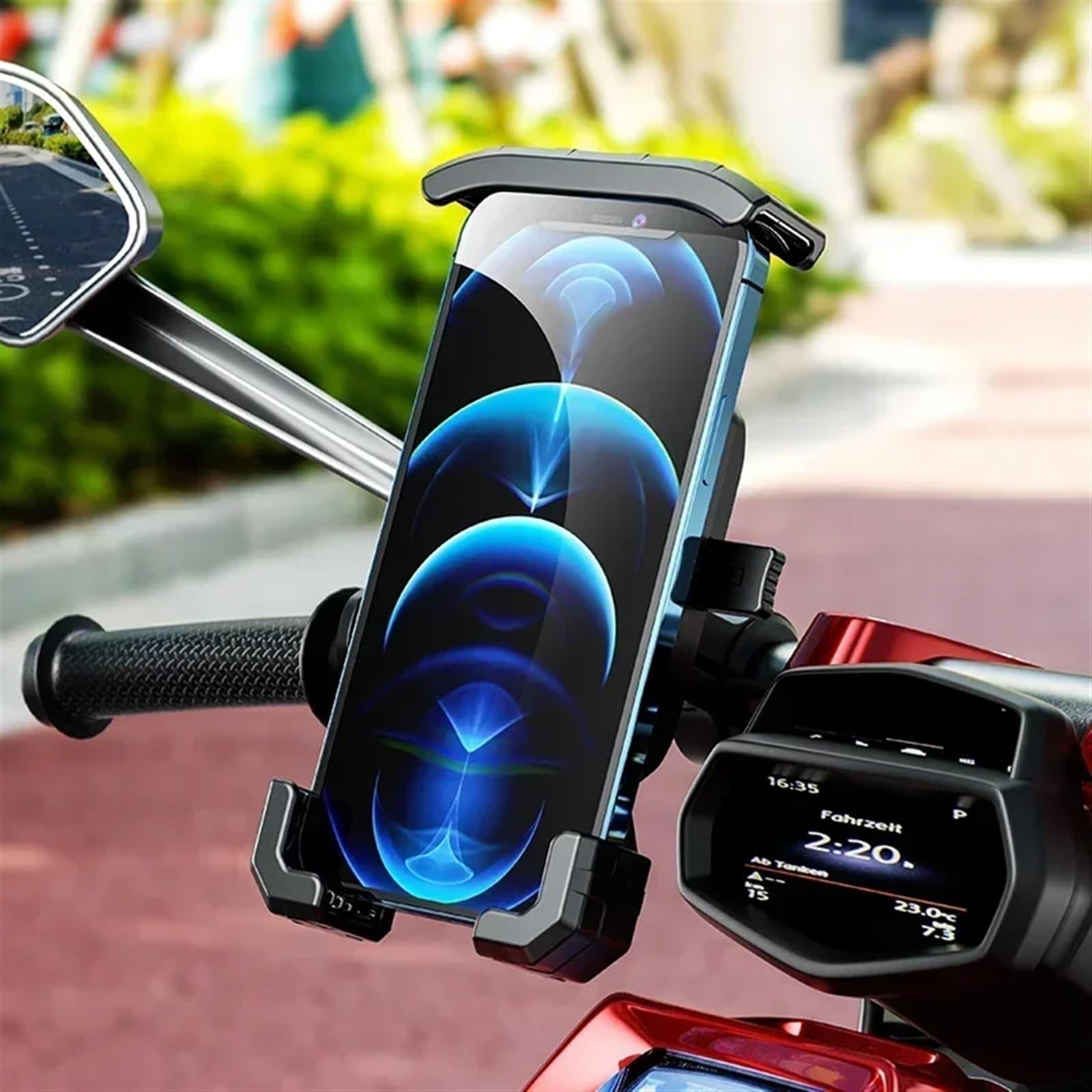 Support Telephone Velo Support Téléphone GPS Vélo Moto Clip Support Téléphone Portable pour Moto Support Antidérapant Support Antichoc Telephone Moto Rotation