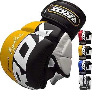 RDX Maya Cuero Guantes Boxeo Saco Sparring Entrenamiento Mitones Muay Thai Kick 