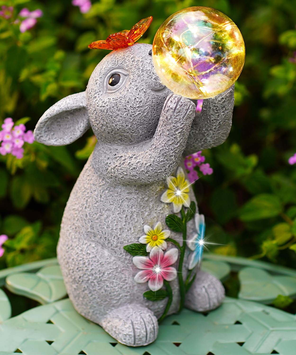 Statues solaires lapin d'extérieur : le cadeau de jardin idéal pour maman