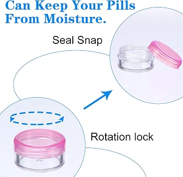 Dimeho Small Pill Organizer Box, 5 Pcs Travel Pill Case Holder Portable Daily Mini Pill Container BPA Free Medicine Storage Container for Purse Pocket Briefcase (Blue/Orange/Rose/Green/White)