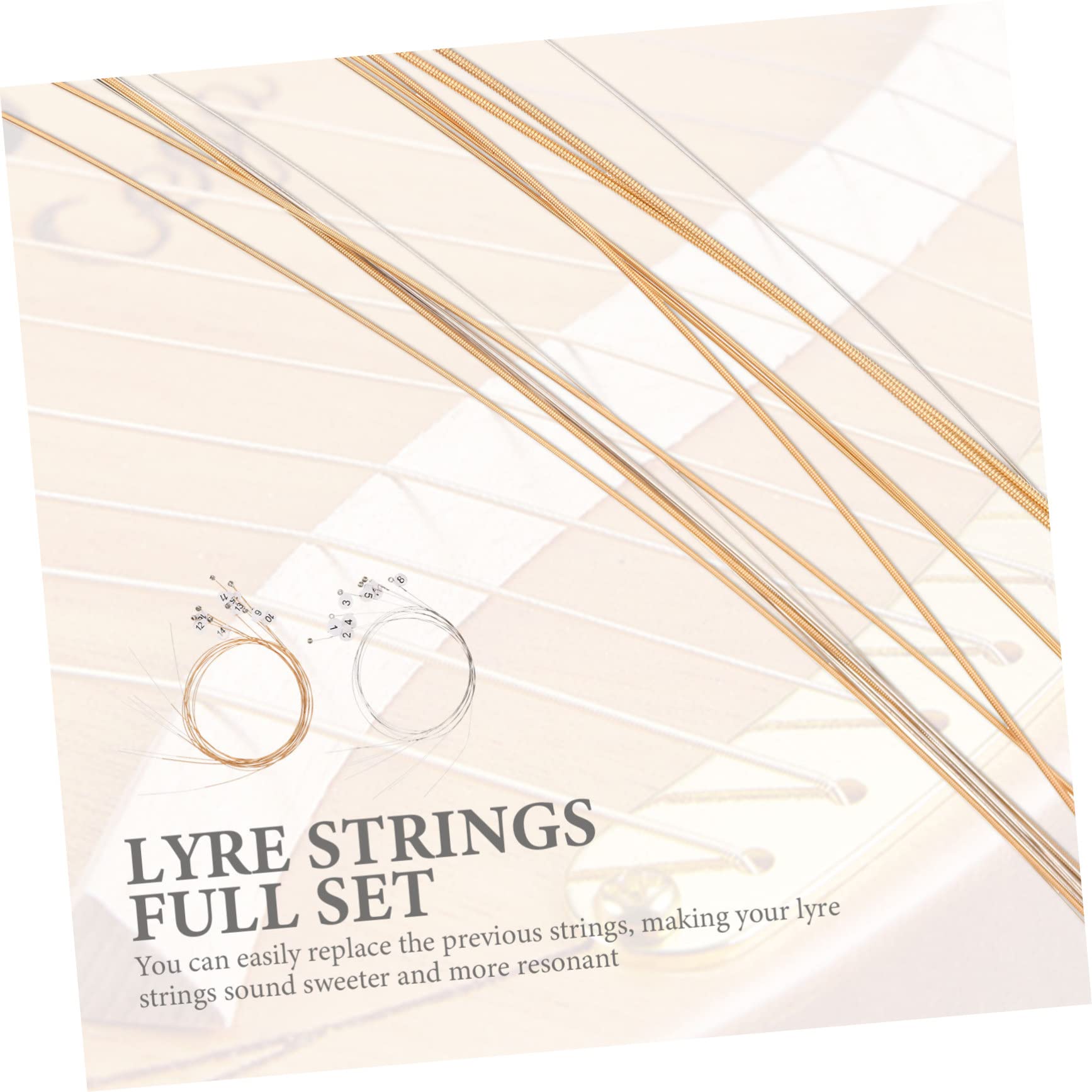 ifundom 4sets Lyre Accessories Full Set Lyre Strings Quick Tuning Longevity 16pcs*4