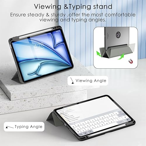 Miniatura 5 de Soke Funda para iPad Air de 11 pulgadas 2024 y iPad Air (54 generación, 20222020) con soporte para lápices, apagado y encendido automático +