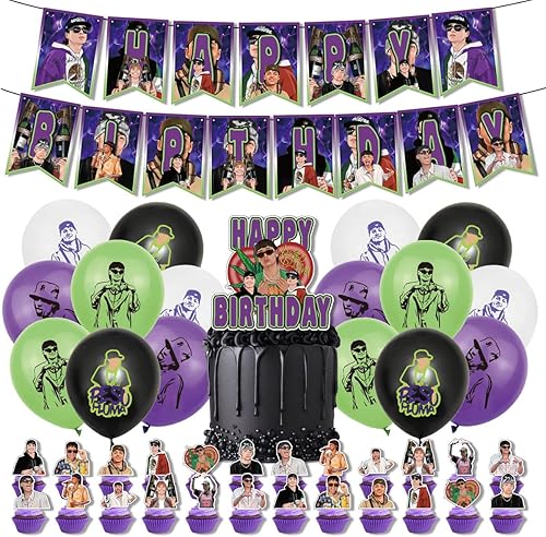 Miniatura 5 de Suministros de fiesta de cumpleaños para peso pluma, decoraciones de fiesta incluidas, pancarta de cumpleaños, decoración de pastel, decoración de