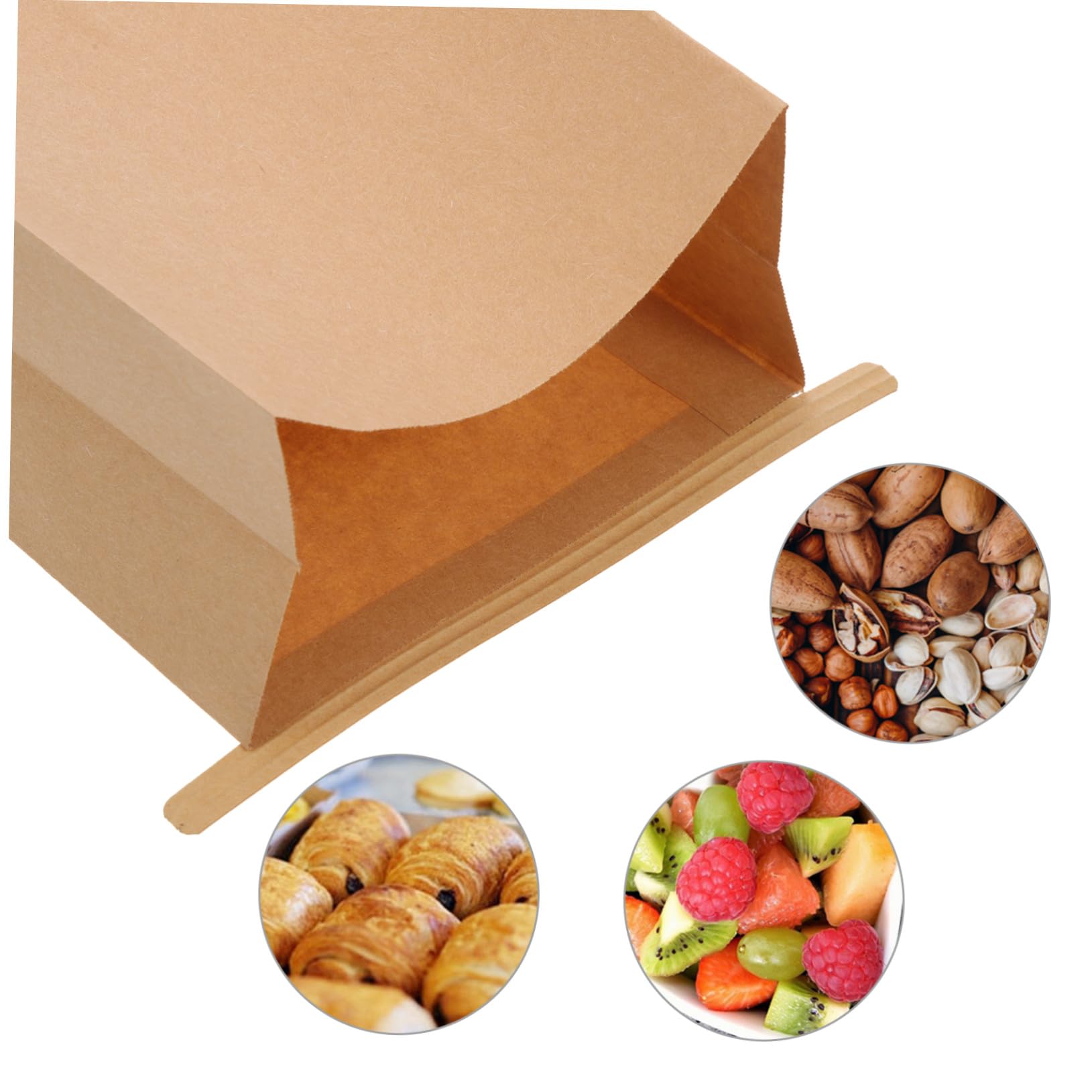 INOOMP 100 pièces Papier Kraft pour Biscuits avec Fenêtre Fermeture Sécurisée Sacs Emballage Anti-huile pour Pâtisserie Adaptés pour Usage Domestique et Commercial