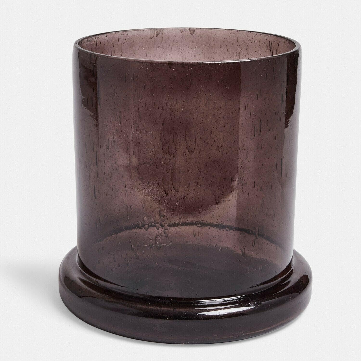 Loberon Windlicht 2er Set Saffrone, lila | Zwei Größen - Rauchiges Glas - Gemütliche Lichtstimmung - Eingeschlossene Bläschen