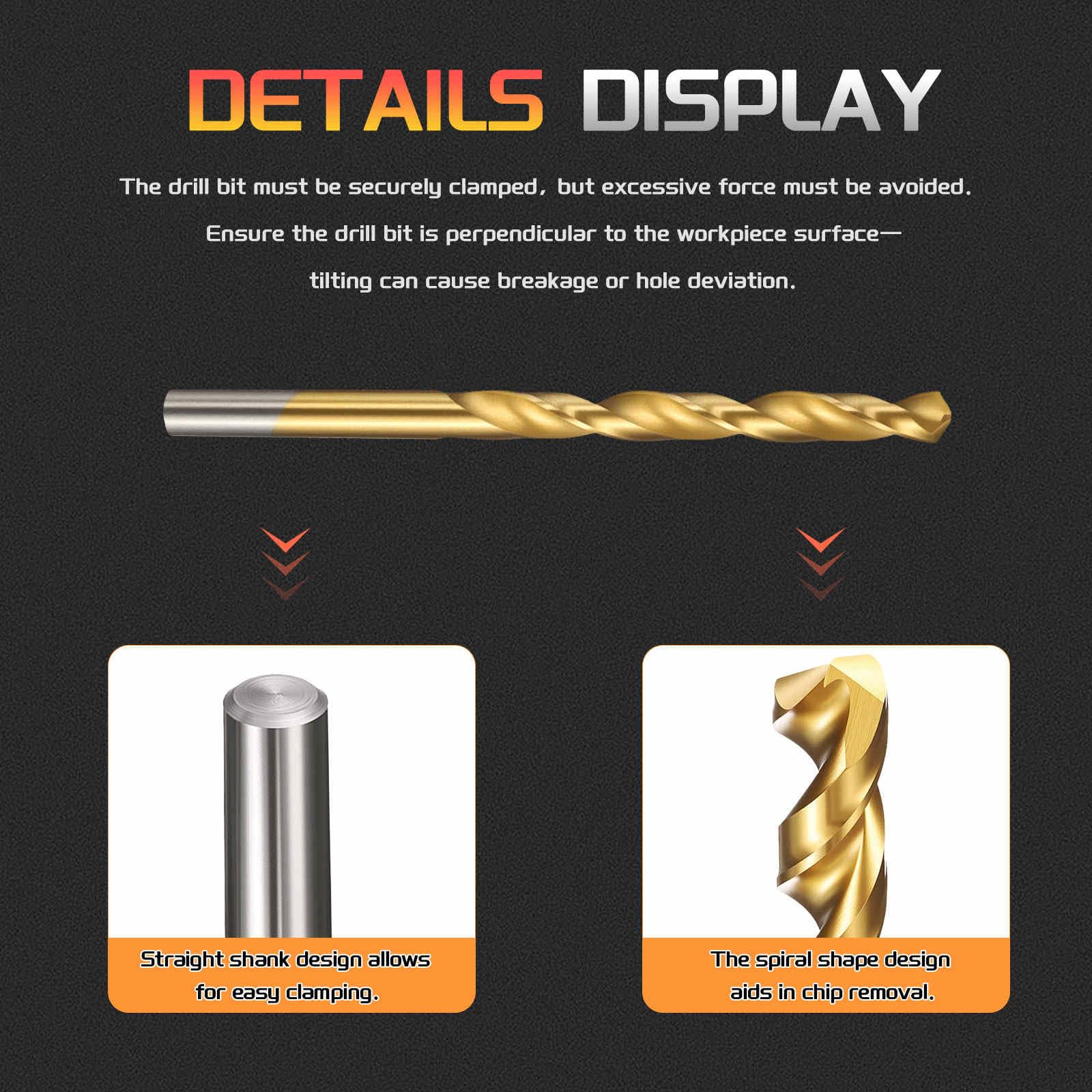CoCud 7.1mm Drill Bit, 9/32" Cutting Diameter, 4241 HSS TiN Coated 118° Cutting Angle Versatile Jobber Bits - Image 3