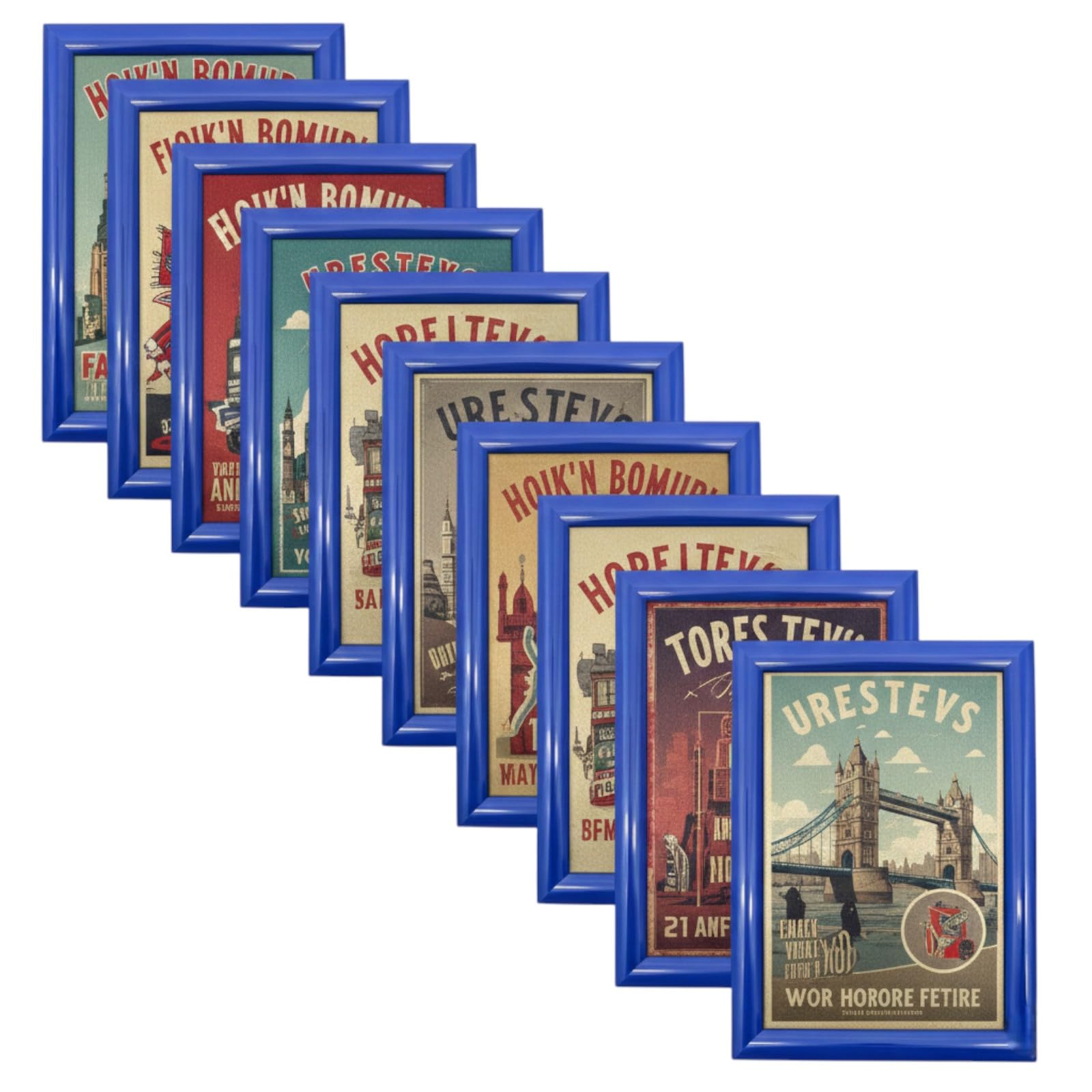 Shoplines Supplies® Snap Poster frame, 10x A4 Aluminium Blue Snap Picture Photo Holder for Home and Office