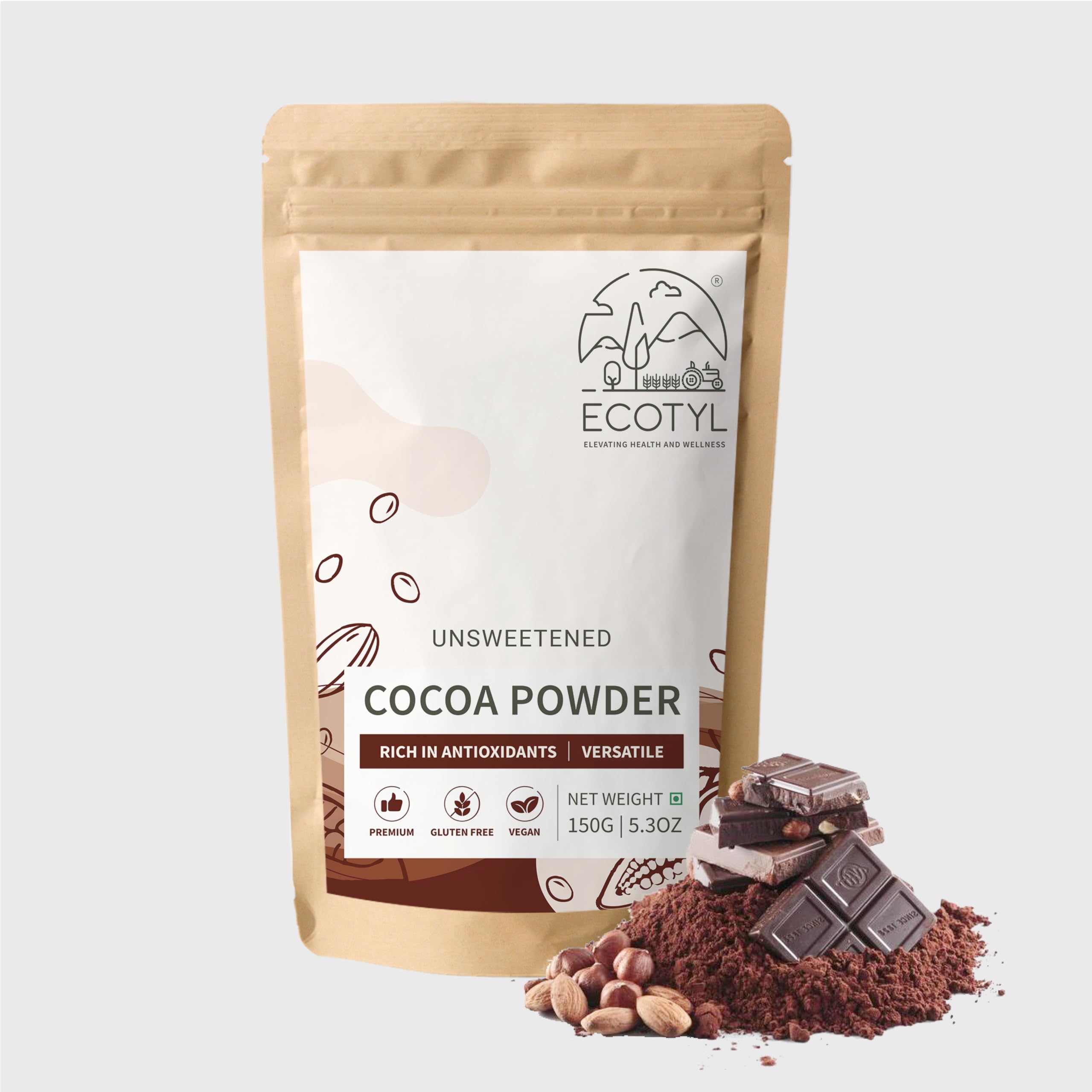 Ecotyl - Elevating Health and Wellness Ecotyl Cocoa Powder|Unsweetened|Perfect For Baking|150G (B0CQXYHDW8) Amazon Price History, Amazon Price Tracker
