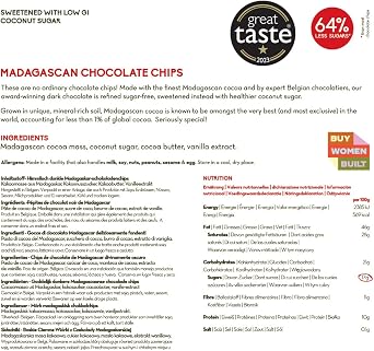 Nibble Simply 1kg Divinely Dark Madagascan Chocolate Chips, 81% Cocoa Mass - Single Origin - Vegan - No Refined Sugar