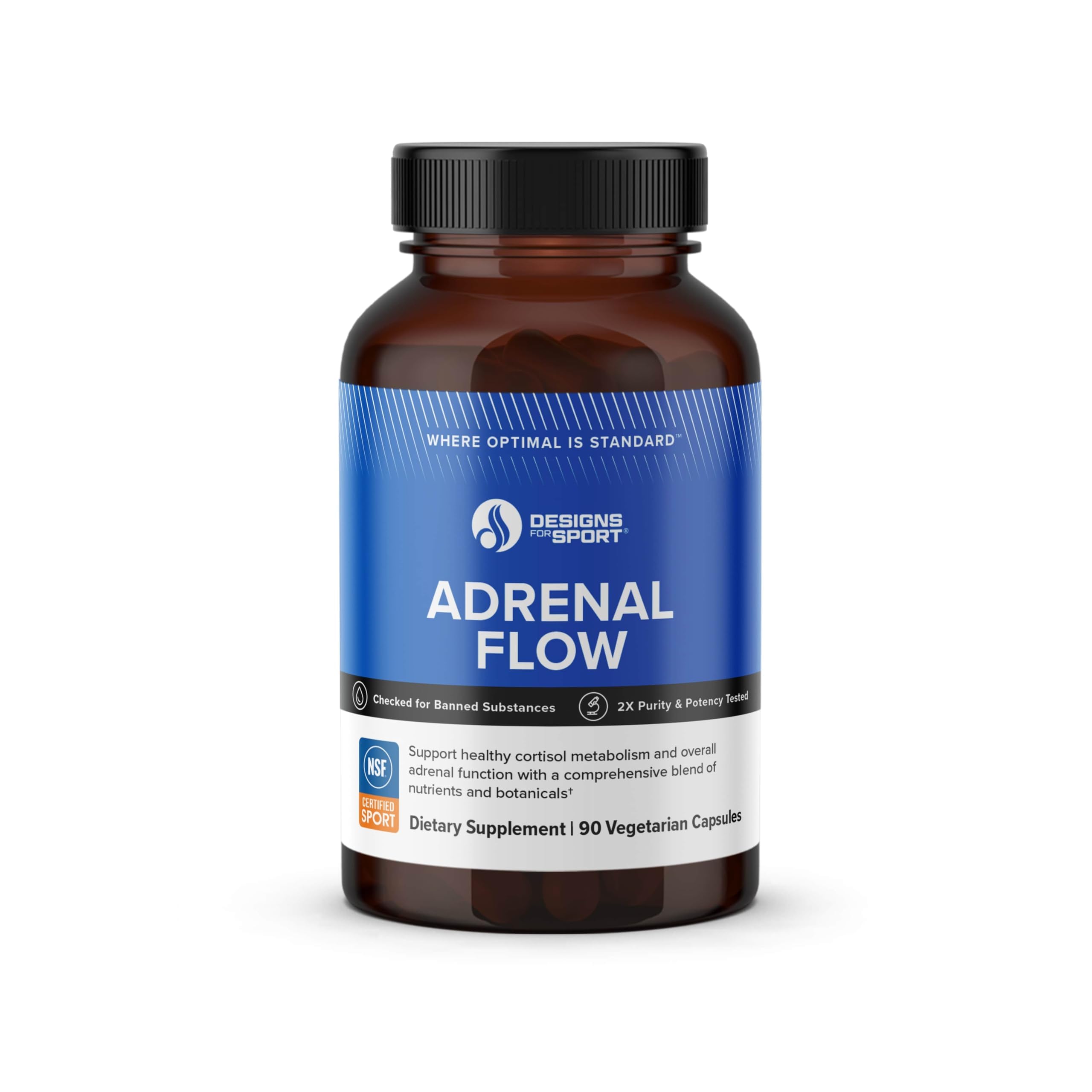 Designs for Sport Adrenal Flow - Supports Stress Response & Energy Production* - Vitamins, Minerals & Botanical Blend - Vegetarian - NSF Certified for