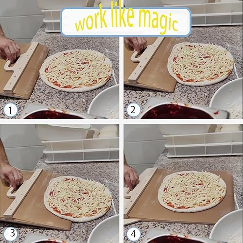 Miniatura 4 de Pala Pizza Peel, Pala Pizza Scorrevole, la cáscara de pizza que transfiere la pizza perfectamente, paleta de pizza con asa, paleta de espátula de