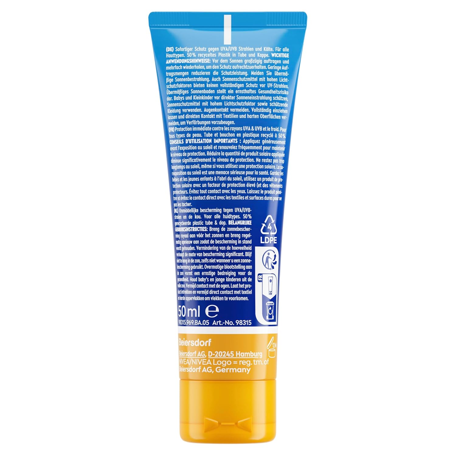 Nivea Sun Alpin Face Cream 50 ml (1.69 fl oz), Compact Facial Cream for Outdoor Conditions, Lightweight Texture, Quick Absorption, Non-Greasy Feel, Travel-Friendly Tube for Daily Use image 4