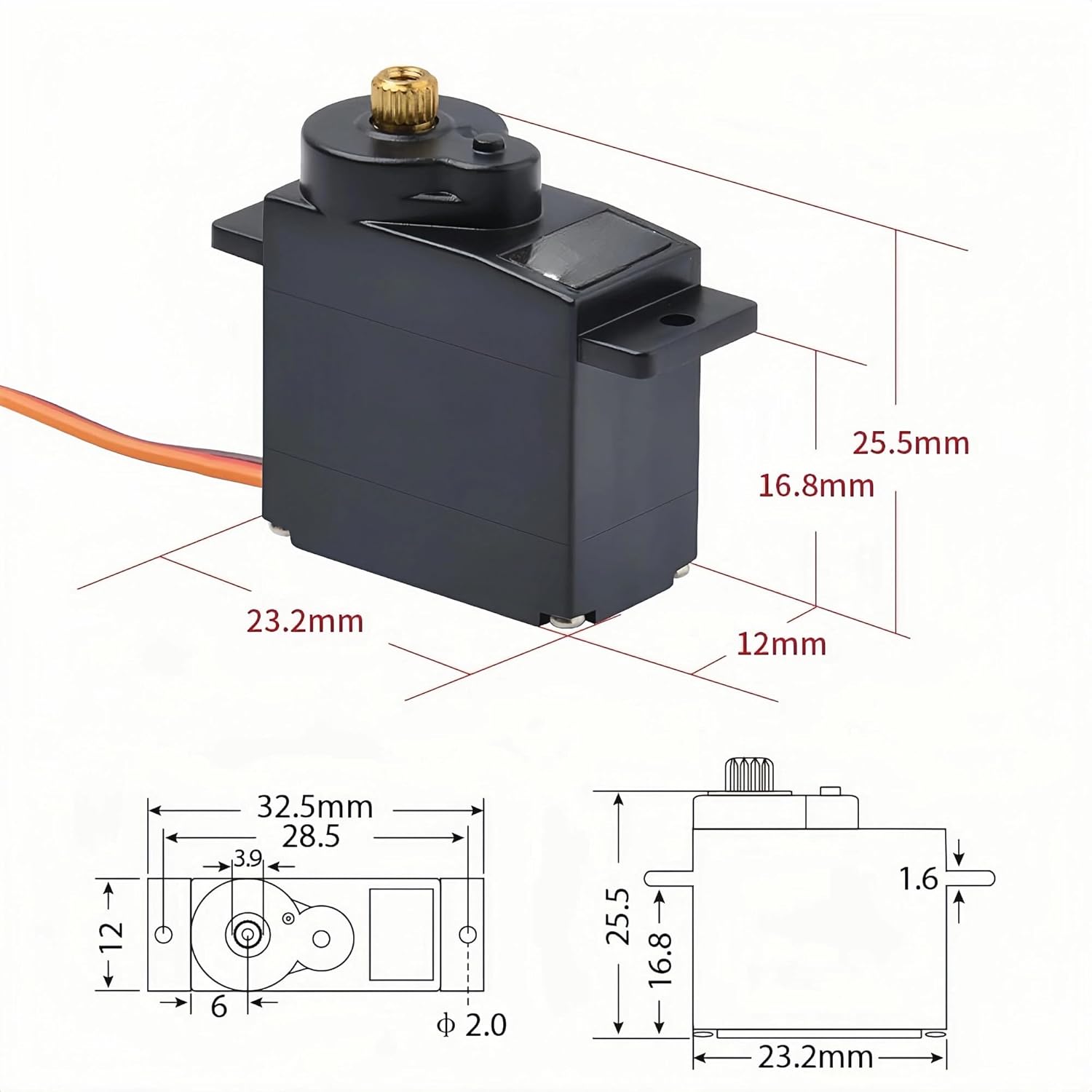 4PCS JX PDI-1109MG 9g Digital Servo 2.5kg Metal Gear Core Motor, Compatible with RC Fixed‑Wing Airplane, 1/18 RC Car, Boat, Robot Arm, Helicopter Drone Accessories