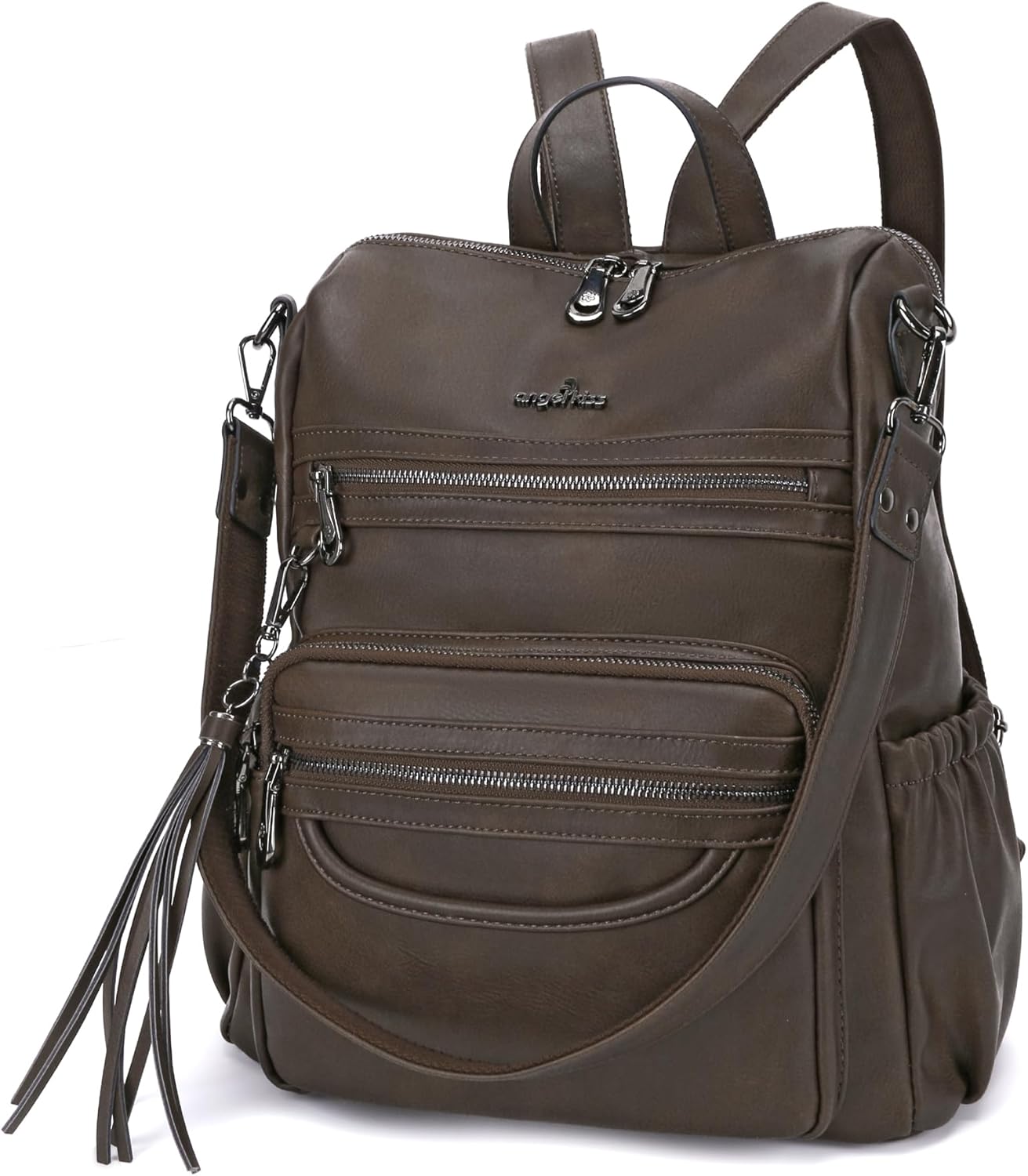 Angel Kiss Women's Backpacks & Purse - PU Leather Zipper Casual Backpacks & Shoulder Bags