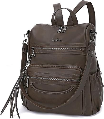 Bolsos mochila monedero de piel sintética para mujer bolsas con zíper mochilas de hombro casuales 1-3 8purple, 1-4black, 14negro gris,