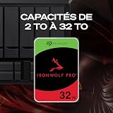 Seagate IronWolf Pro 28TB, NAS internal hard drive, 3.5", 7200 U/Min, CMR, 512 MB Cache, SATA 6 GB/S, Data Rescue Service (ST28000NTZ00) - 7