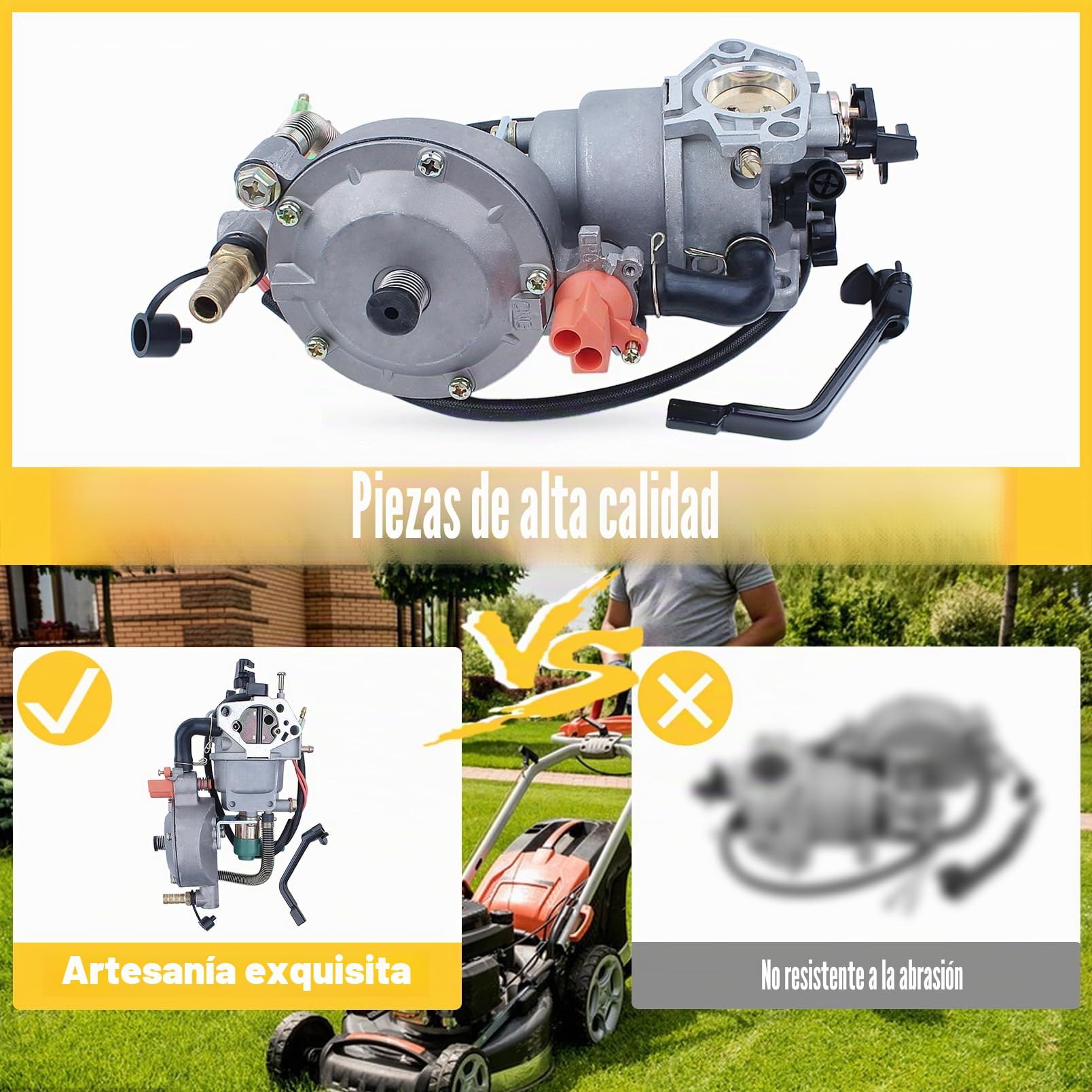 Generador de doble combustible con carburador para Honda GX390 GX340 188F (5KW-8KW, GLP, GN) y gasolina. Repuestos para cortacésped de 4,5-5,5KW