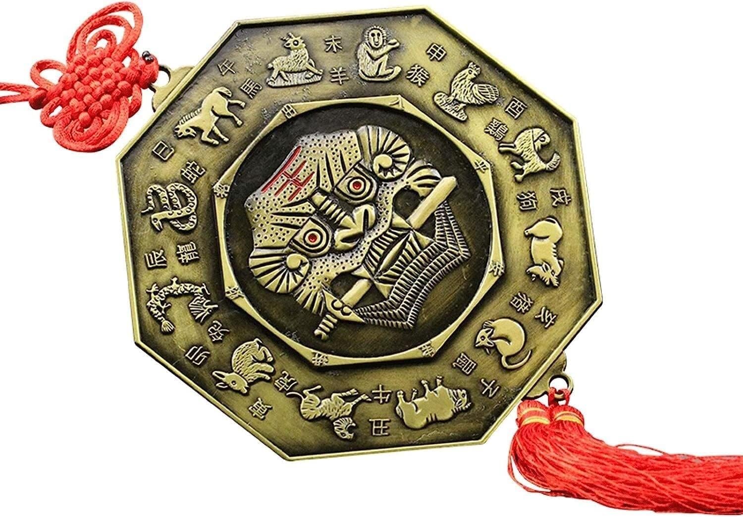 YATUOPNG Bagua Mirror Metallic Mirror- Zodiac Feng Shui Used For Family Protection Chinese Mirrors