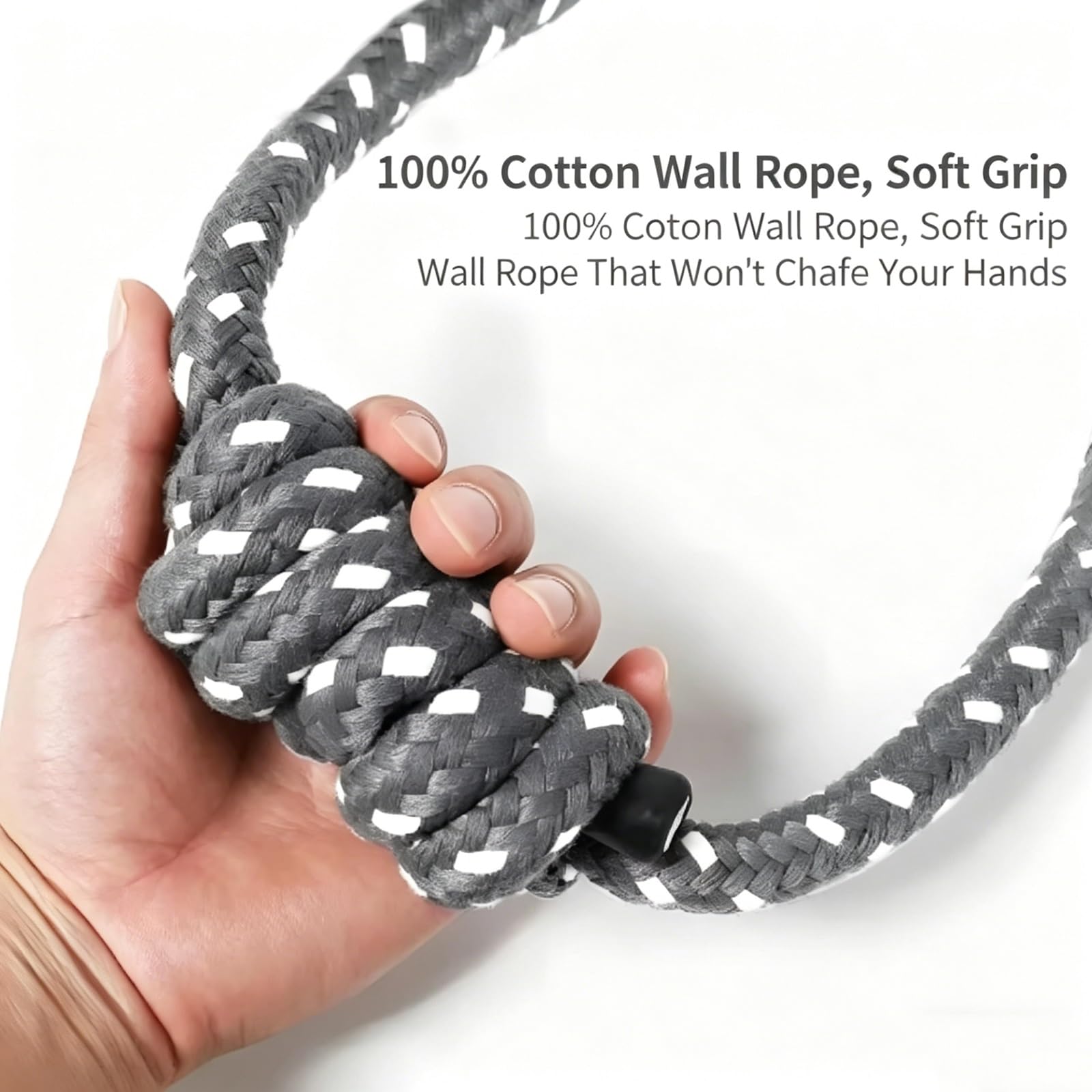 Set di corde da parete for yoga, cinghie in cotone resistente con ganci in acciaio inossidabile (include 4 corde in cotone)