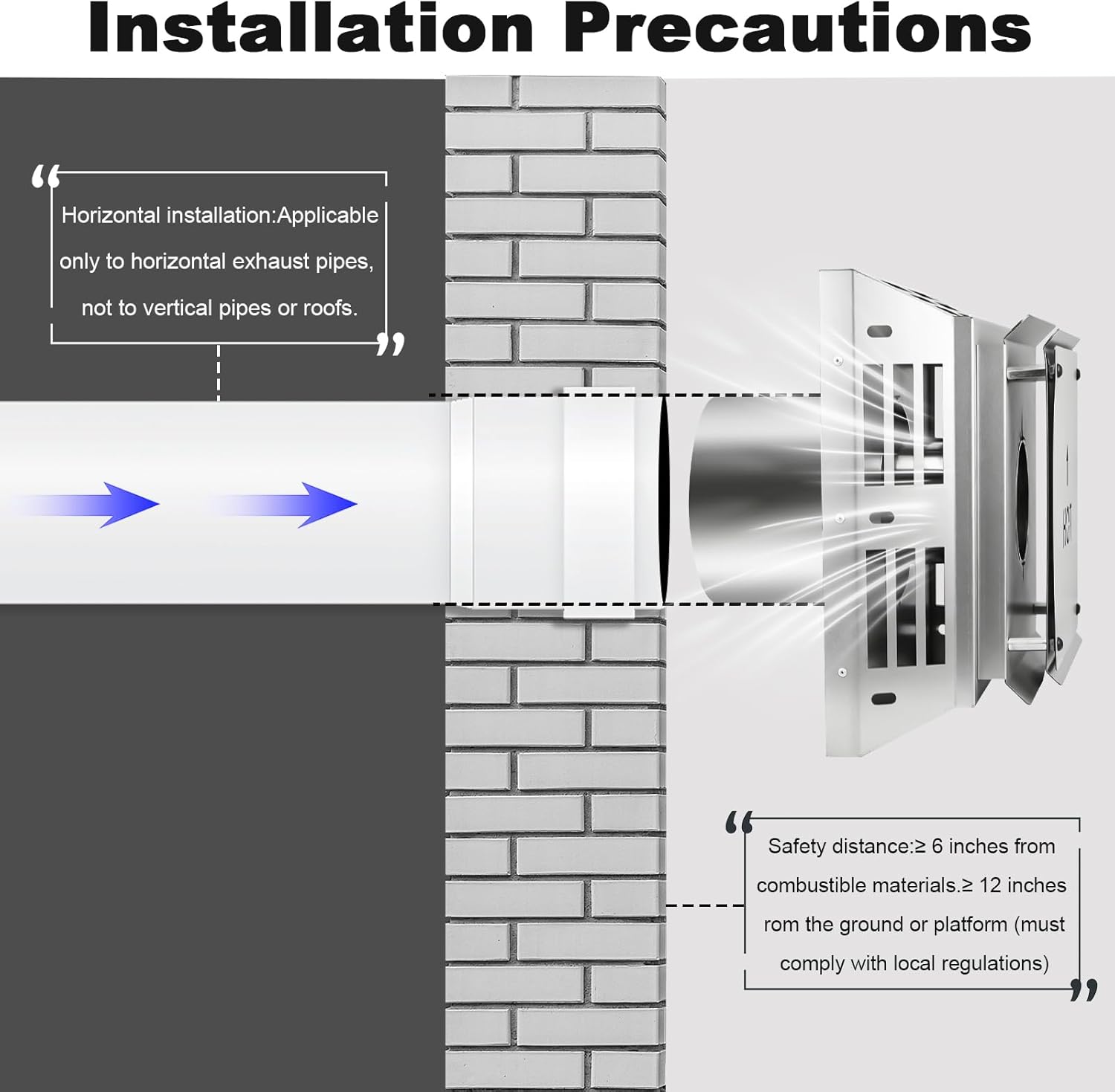 46DVA-HC Horizontal Square Termination Cap, 4" x 6 5/8" Direct Vent - for Direct Vent Gas Stoves or Fireplaces, Twist Lock Construction