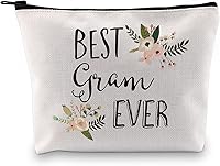 Vista 8 de GJTIM Regalo de cumpleaños de Gram Best Gram Ever Gift Quote Maquillaje Cremallera Bolsa Bolsa Abuela Cosméticos Bolsa, Bolso Best Gram Ever, Moderno