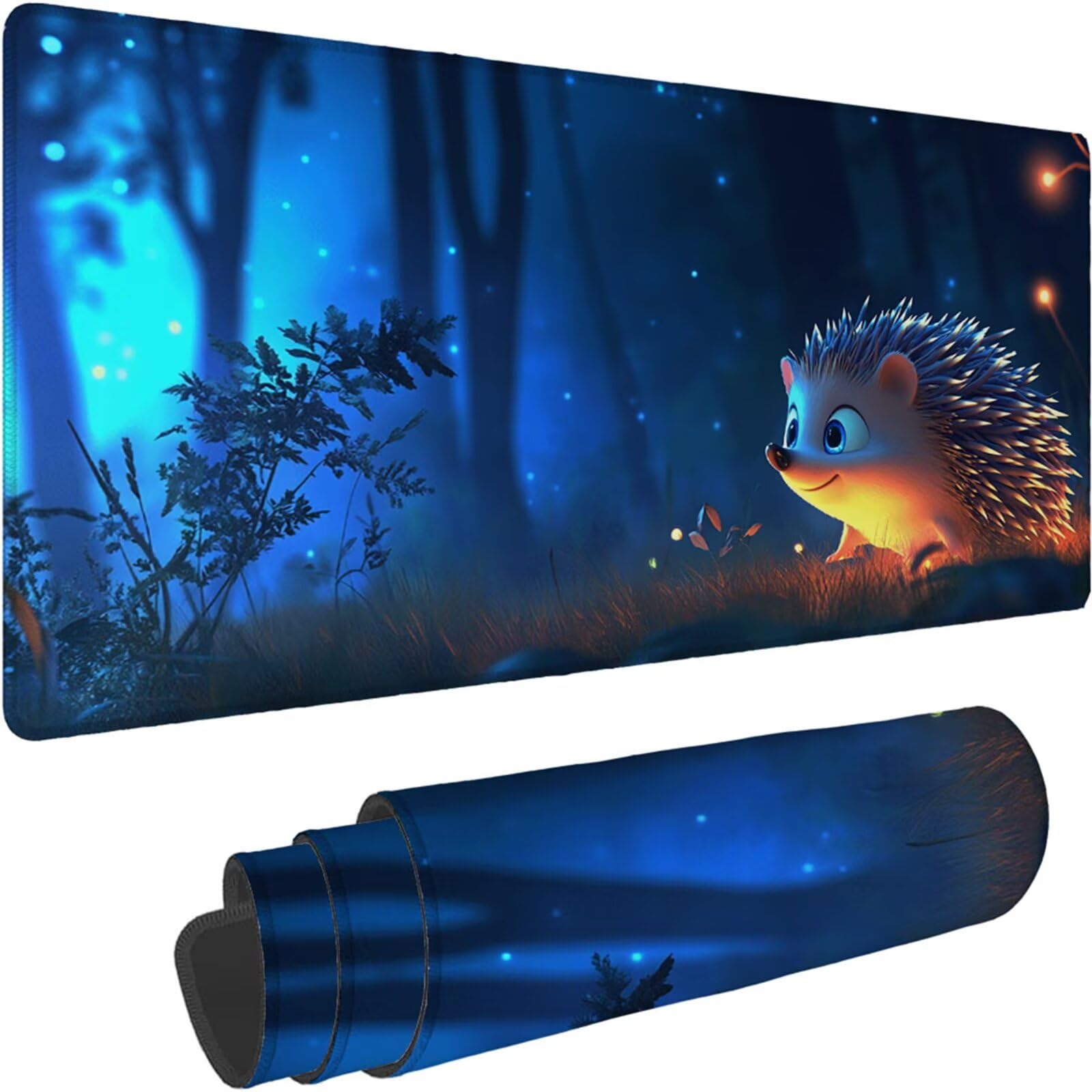 Gamingowa podkładka pod mysz 1200 x 600 x 3 mm, XXL, wodoszczelna, odporna na ścieranie, z przyszytymi krawędziami, niebieska, podkładka na biurko, poprawia prędkość i precyzję, do komputera, laptopa