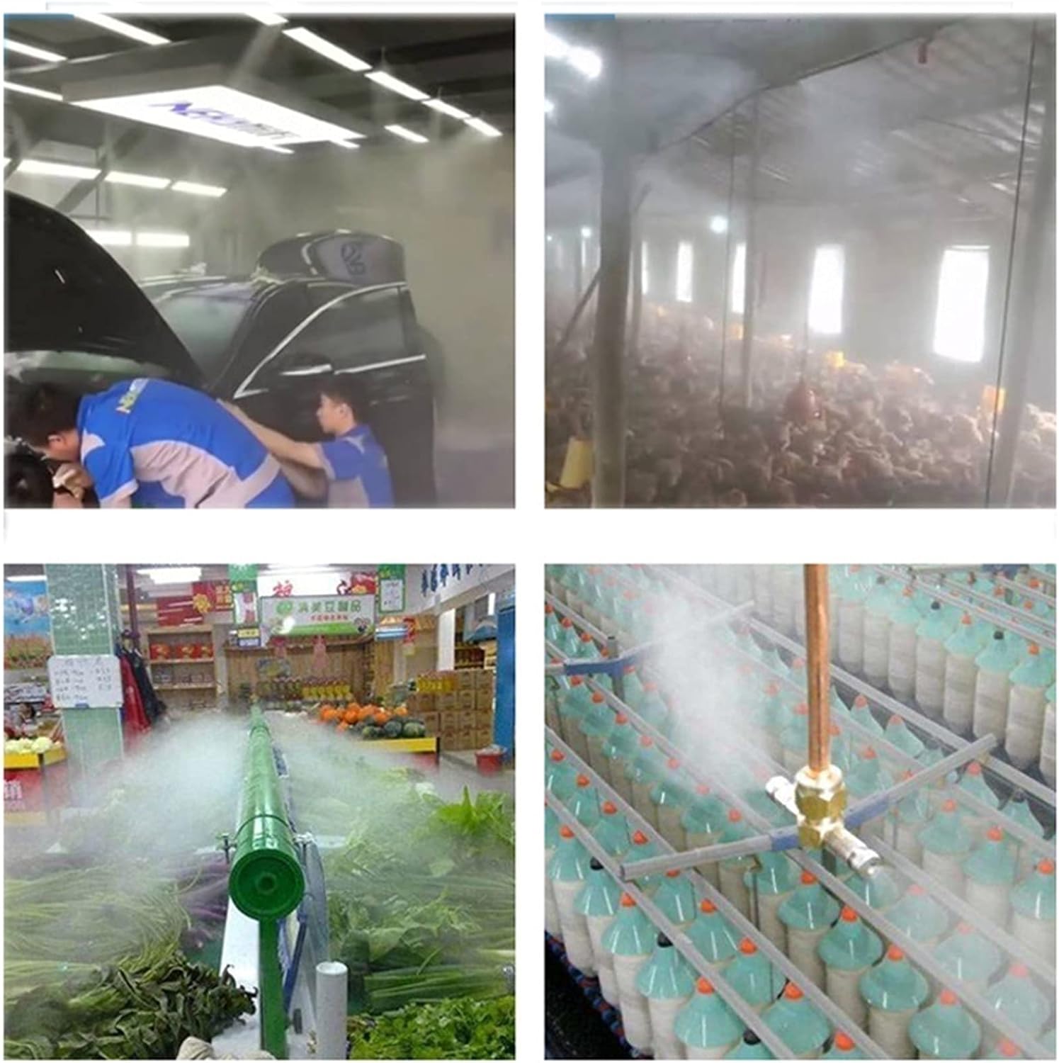 30pcs Brass Misting Nozzles Replacement Heads for Outdoor Cooling System, Low Pressure Atomizing Misting Sprayer for Patio Lawn, Landscaping, Dust Control, 10/24 UNC