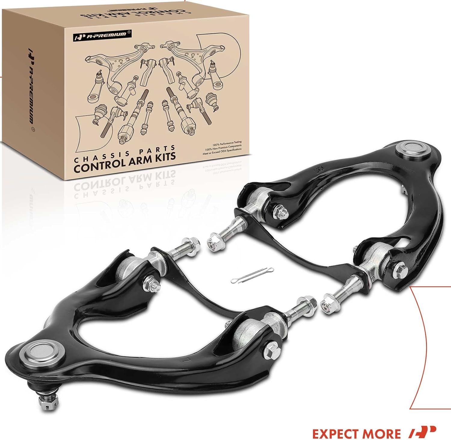 A-Premium 2 x Front Upper Control Arms, with Ball Joint & Bushing, Compatible with Honda Civic 1992-1995, Civic del Sol 1993-1997, Acura Integra 1994-2001