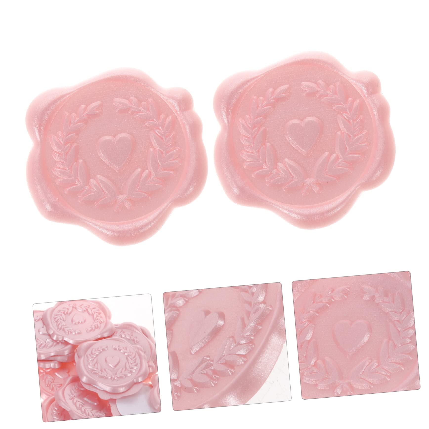 100 Stck. Herzmuster Wachssiegel Aufkleber für Einladungen Selbstklebende Lacquer Seal Sticker zur Dekoration von Umschlägen und Karten und Anlässe