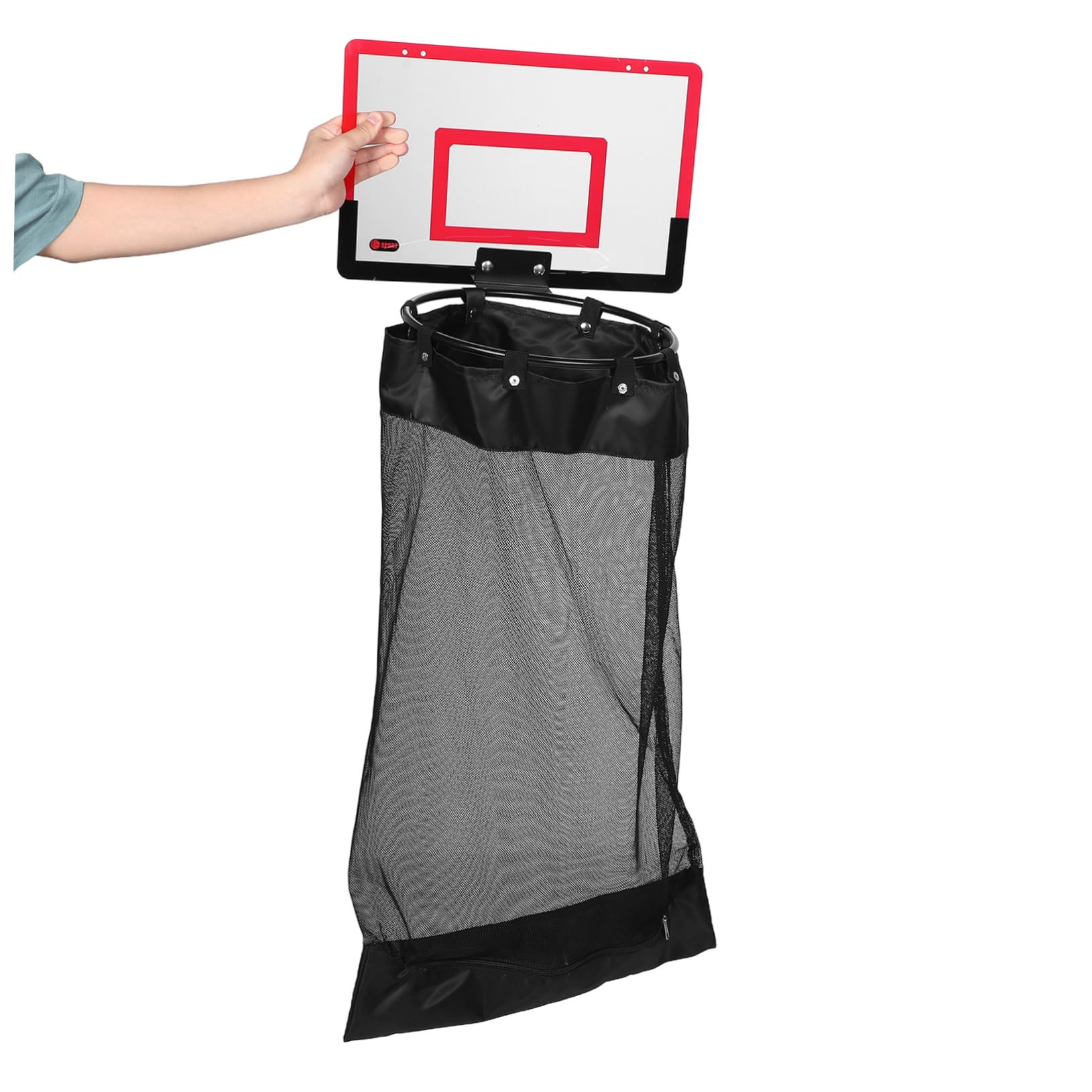 TOPBATHY Hängender Wäschekorb Basketballkorb Design Mit Reißverschluss Platzsparender Wäschekorb Aus Netzgewebe Zum Einhängen an Der Tür Für Bad Schlafzimmer Und Studentenwohnheim Organizer