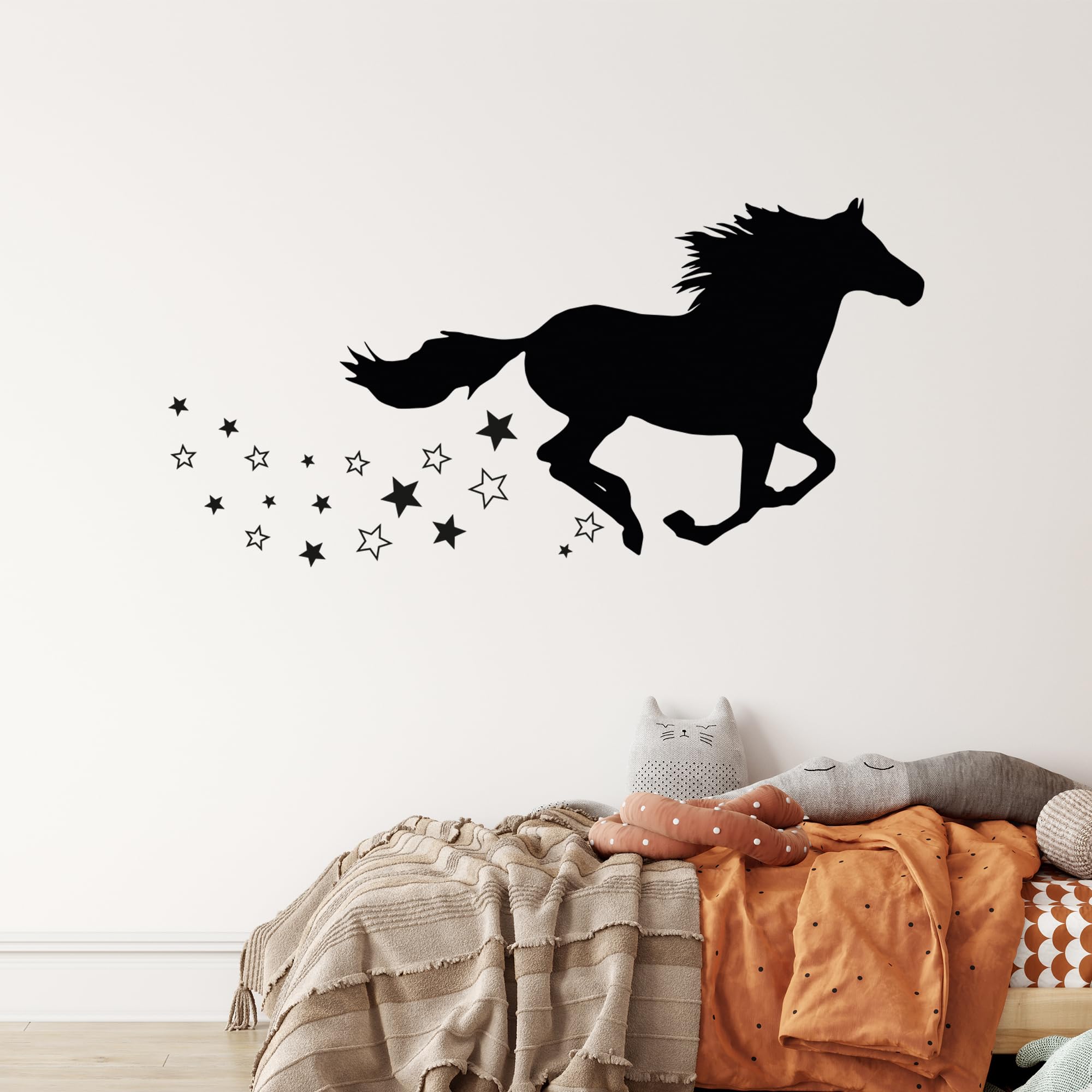 Wandtattoo Pferd & Fohlen – Personalisierbar Mit Namen, 69x50 Cm, Selbstklebend, Für Kinderzimmer Oder Deko