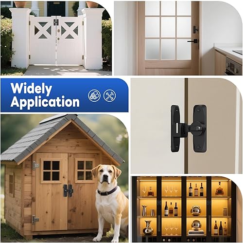 Miniatura 7 de Cerraduras y pestillos para puerta de granero de 90180 grados, cierre de puerta corredera de aluminio de seguridad, cerraduras pequeñas para