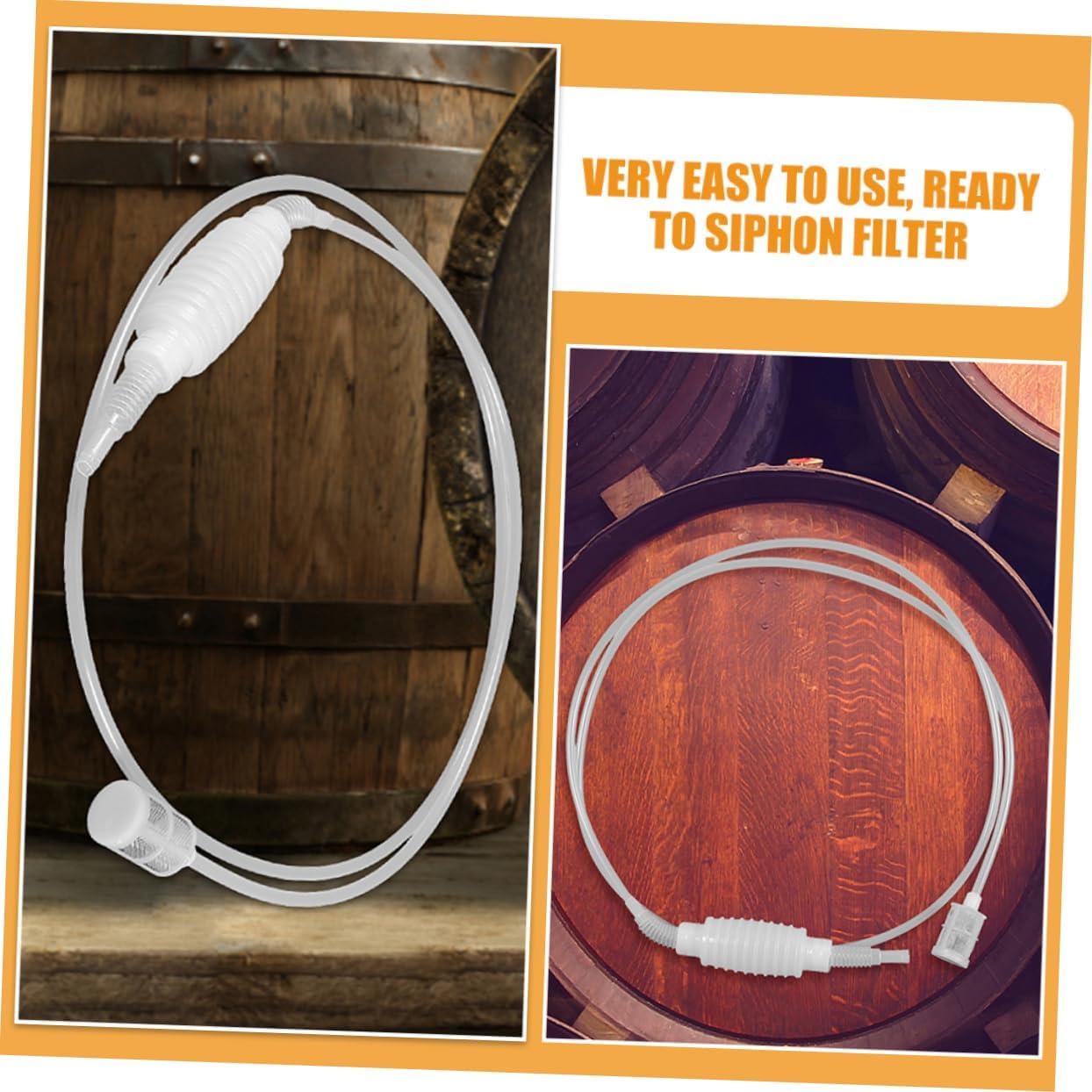 Wine Transfer Siphon Hose 2pcs Plastic for Home Brewing Oktoberfest