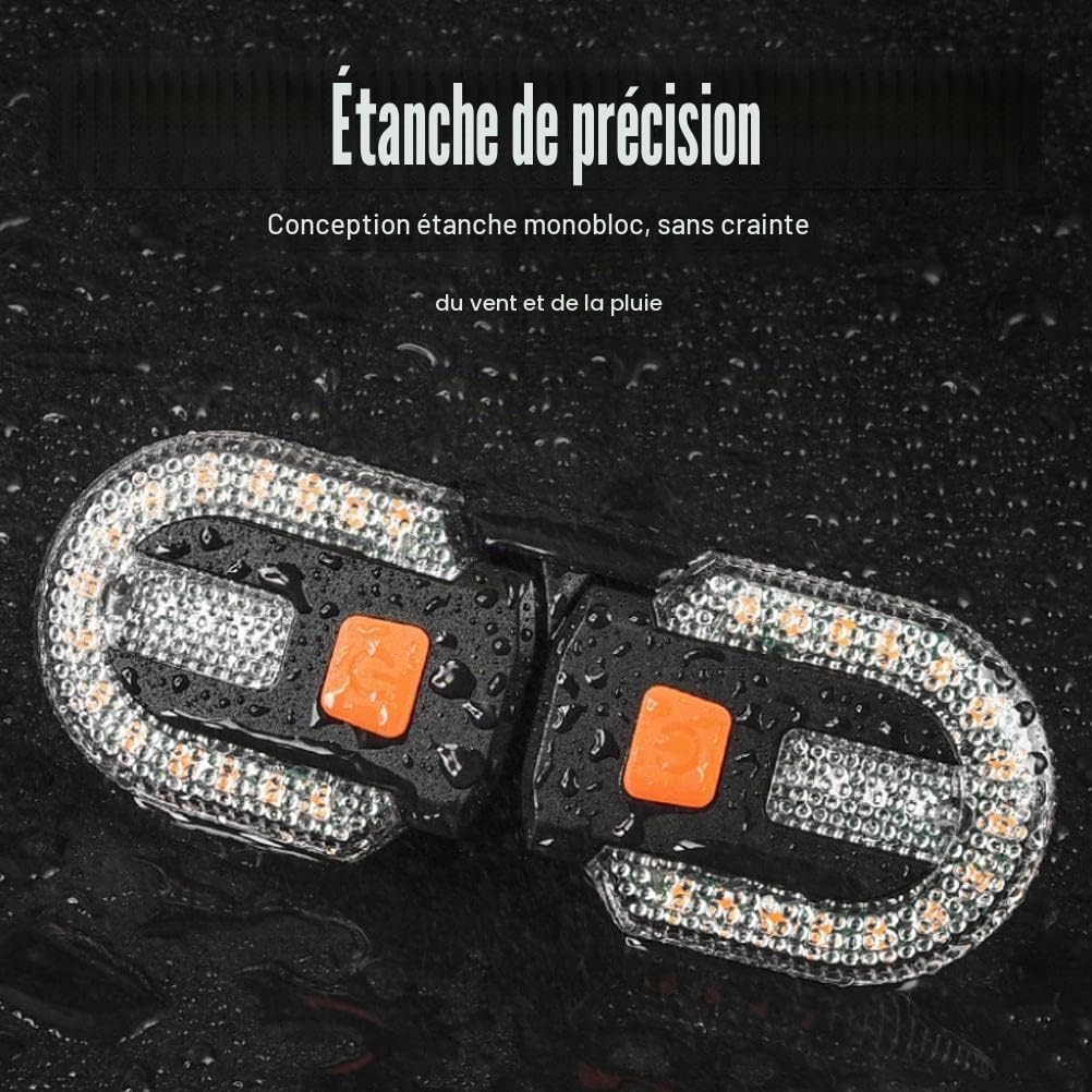 Lot de clignotants de vélo avec télécommande sans fil rechargeable USB pour vélo de nuit