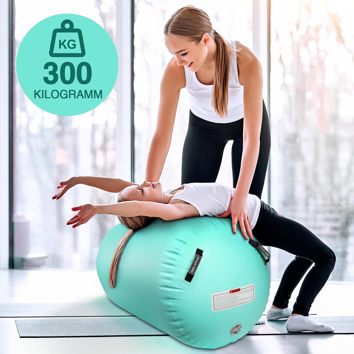 Air Roll Colchoneta Gimnasia Artística Rodillo Hinchable 100/120cm con Bomba