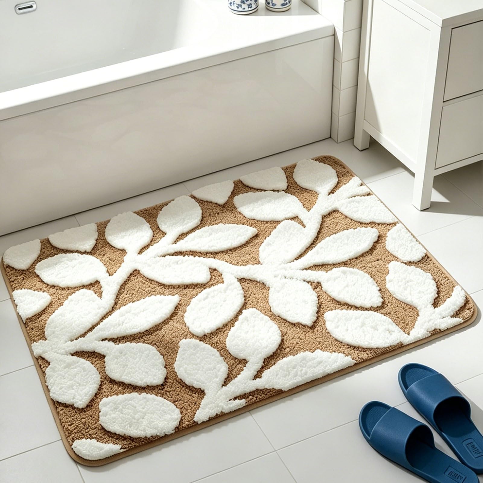 Tappeti da Bagno, 50×80 cm, 60×90 cm, tappetini ad Asciugatura Rapida, tappeti Morbidi e assorbenti per Ingresso, tappeti Lavabili in Lavatrice per Pavimento Doccia, Vasca, lavandino (40x60