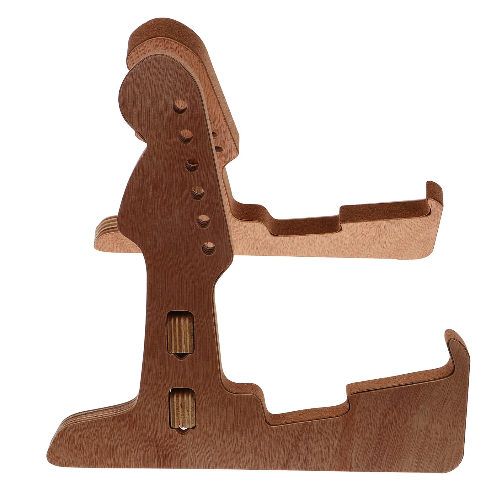 NOLITOY Supporto per Chitarra e Basso Design Verticale Stabile in Legno Marrone Protezione Sicura Supporto da Pavimento Robusto e Funzionale per Performance e Viaggio