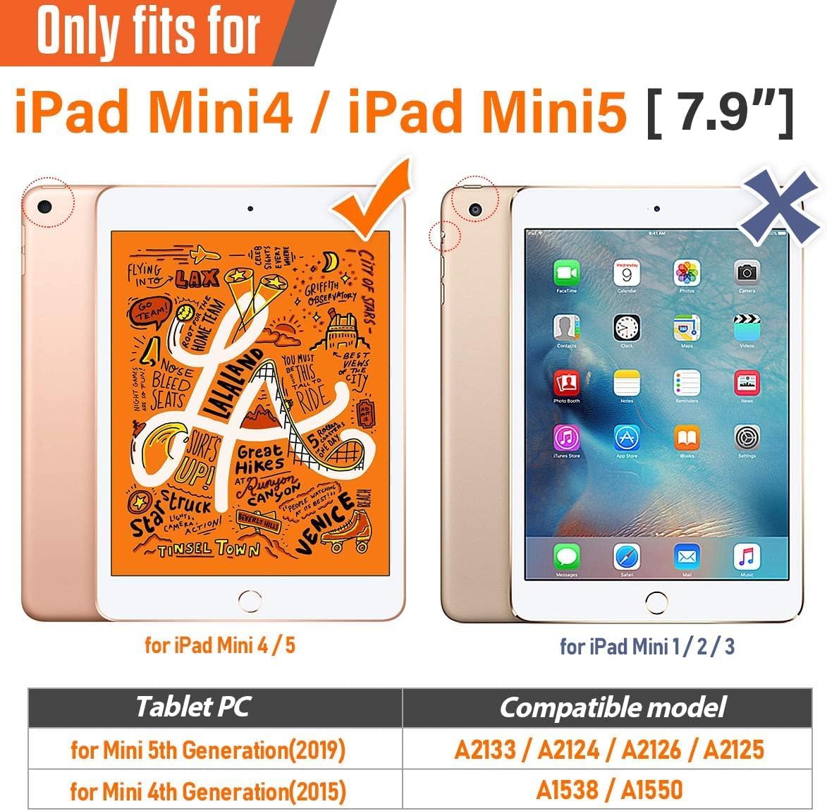 3 Layer Armor case Cover with Kickstand Compatible with iPad mini 5 (2019) / iPad mini 4 (2015) 7.9 inches, Black