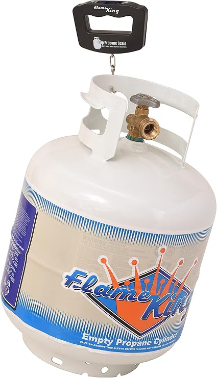Flame King Propane Tank Digital Scale for 5LB, 10LB, 20LB, 30LB, 40 LB Propane Tanks, (Black) | Levels